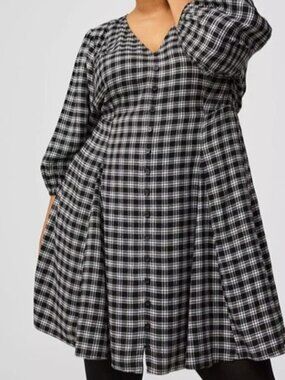 Torrid Plus Size Button Front Skater Mini Dress